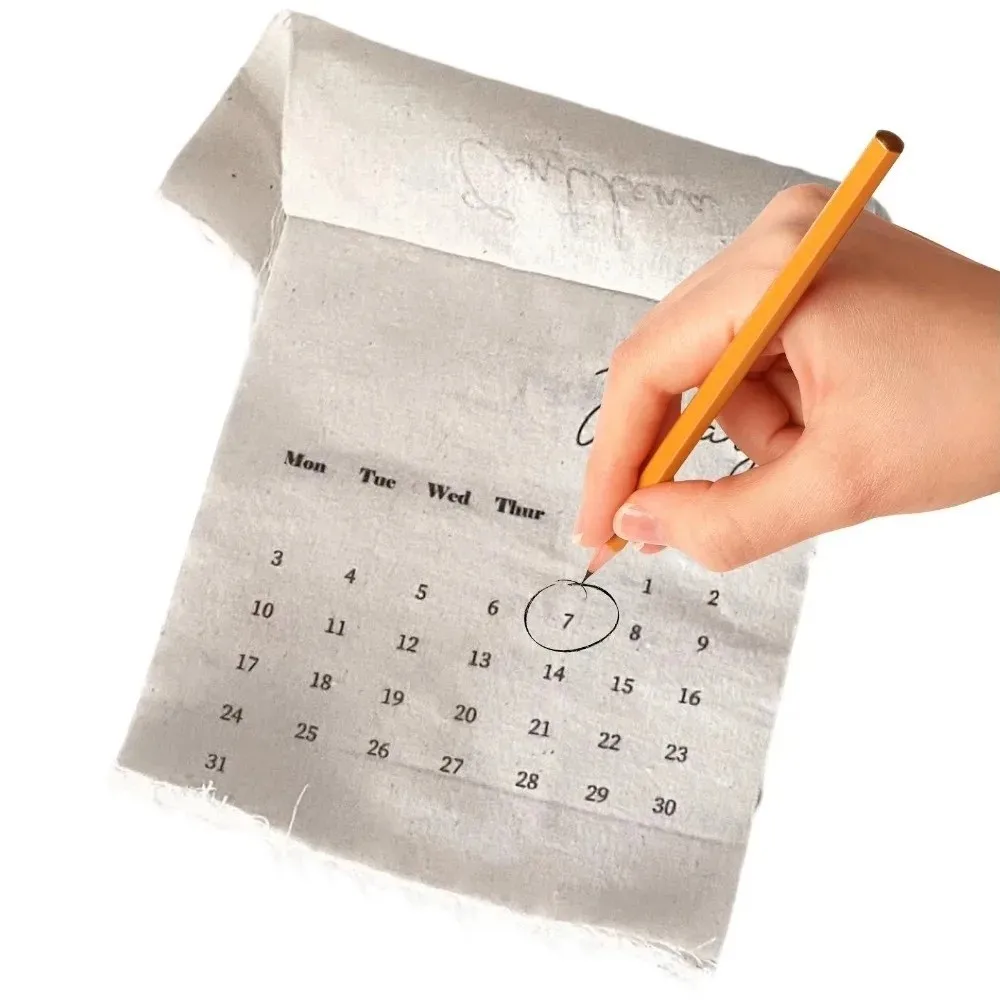 

Retro 12-Month 2026 Wall Calendar Fabric Reusable English Calendar DIY Decoration Creative Planner Wall Decoration
