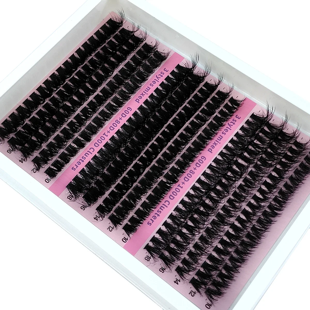 New 15Rows DIY 5D Fluffy Lash Clusters 60D-200D Thick Eyelash Clusters Wispy Individual Lashes 10-20mm Cluster Eyelash Extension