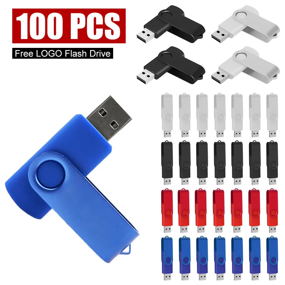 

100PCS/lot USB Stick Mini Pen Drive USB Flash Drives 8GB 4GB Pendrive 64gb 32gb 16gb Metal Disk Cle USB Free Custom Logo