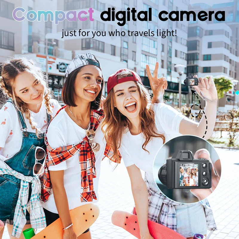 

Портативная мини-камера для детей, дизайн единорога, 1080P HD-видео фото с картой 64 ГБ, идея подарка на день рождения, Рождество, 2025 г.