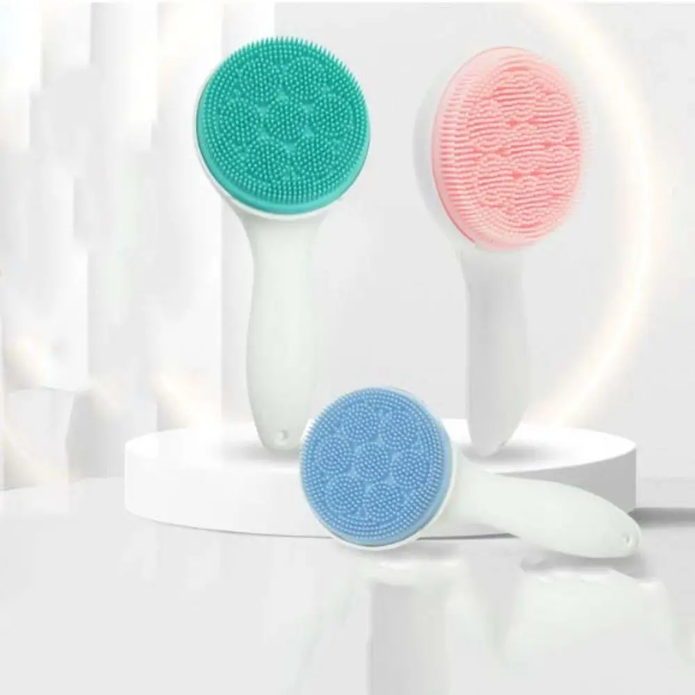 Soft Silicone Facial Cleansing Brush Handheld Exfoliating Cleaning Bath Brush Beauty Makeup Tool Skin Care Facial Massage Brush