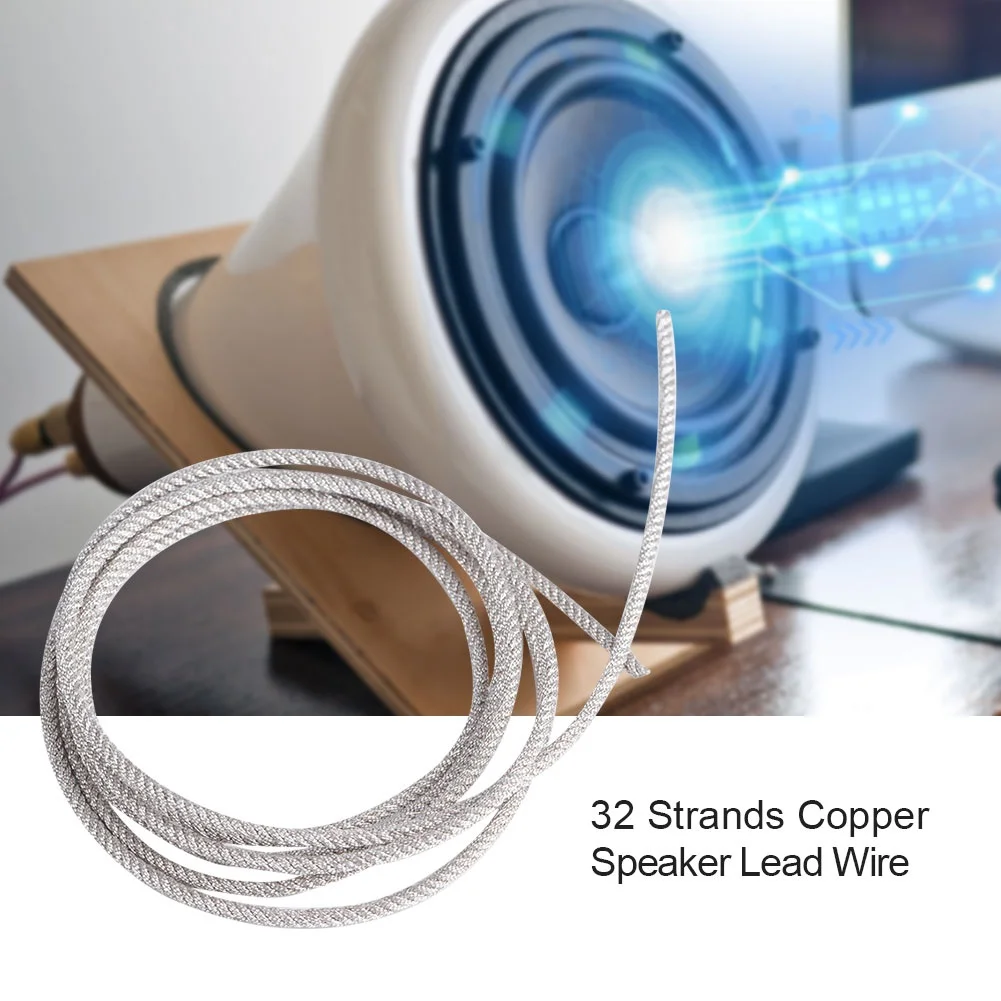 32 Strands High Temperature Resistant Twisted Silver Wire Speaker Lead Wire Repair