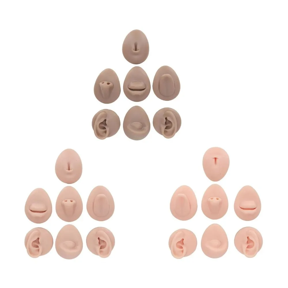 Simulation Design Body Piercing Practice Model Multiple Body Parts Human Face Features Jewelry Display Model Flexible Silicone
