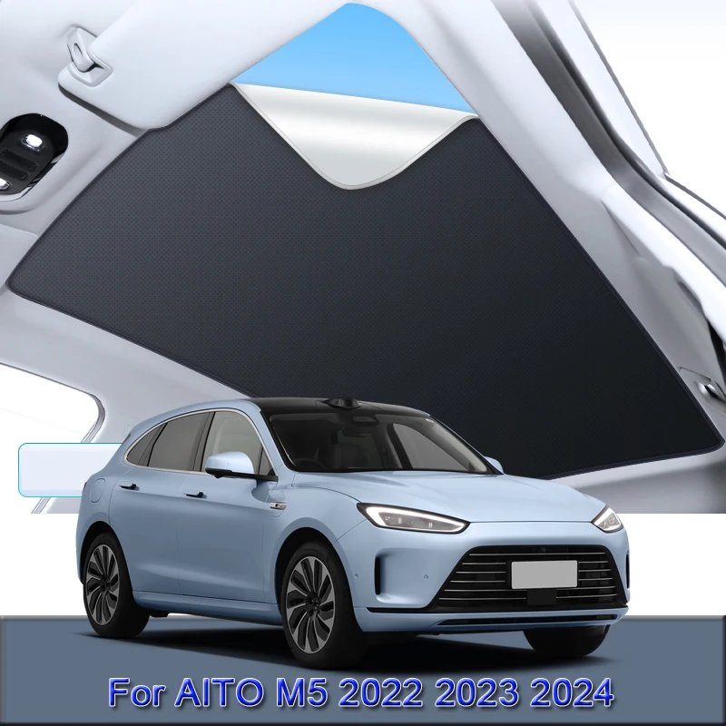 

Fit For AITO M5 2022 2023 2024 Car Electrostatic Adsorption Sunroof Sunshade Heat Insulation Skylight Sticker Auto Accessories