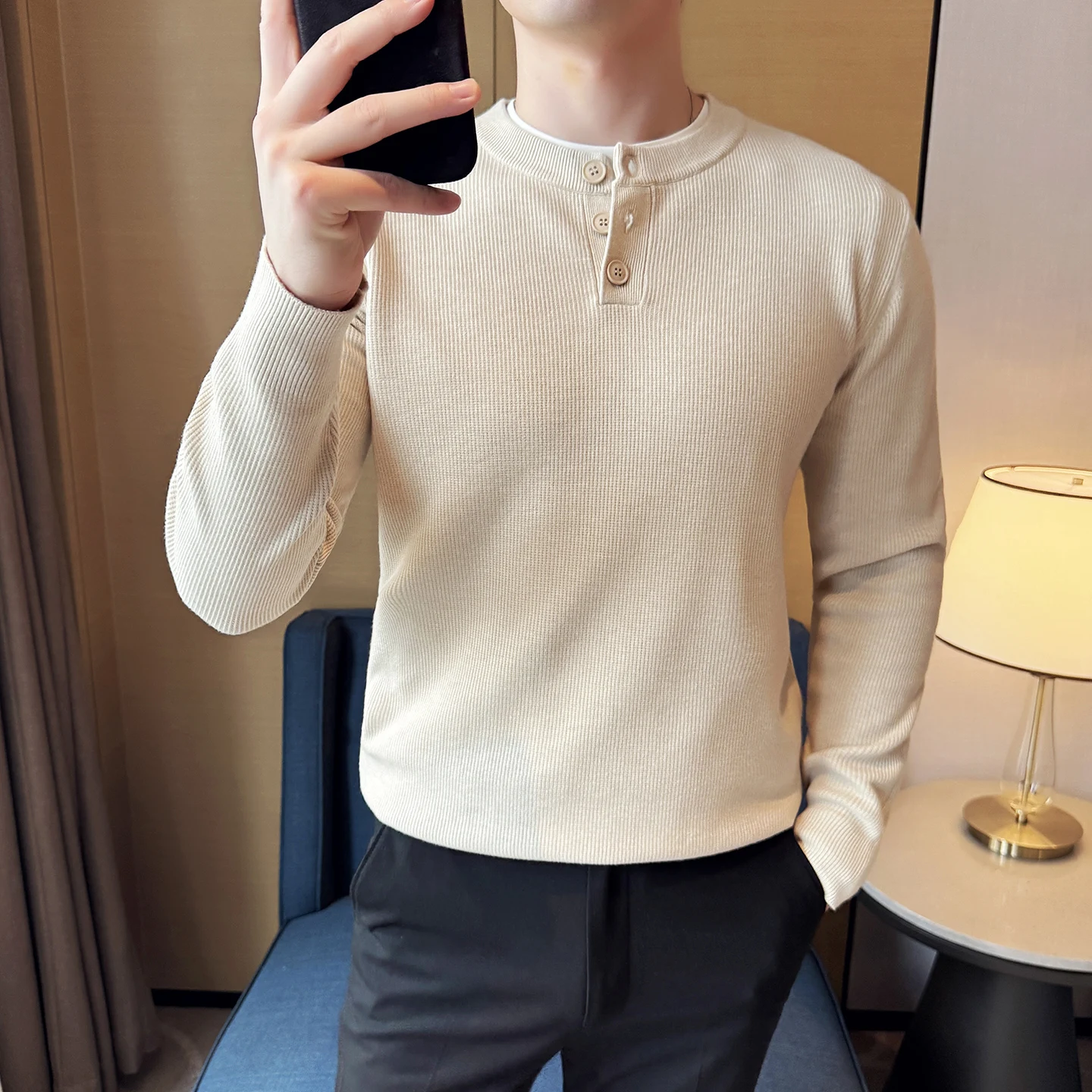 

4XL-M Men's Sweater Korean Fashion Long Sleeve Pullover Sweaters For Man Clothing 2025 Slim Fit Casual Solid Color Knitwear Sale