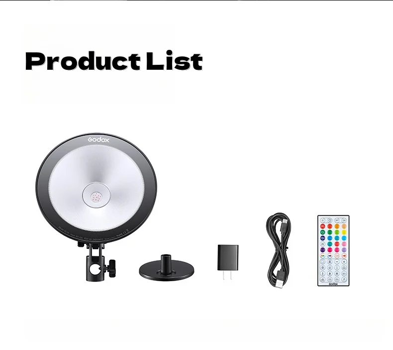 Godox Color Atmosphere LED ضوء ناعم Godox CL10 RGB LED للبث المباشر على YouTube TikTok Gaming Photography Studio