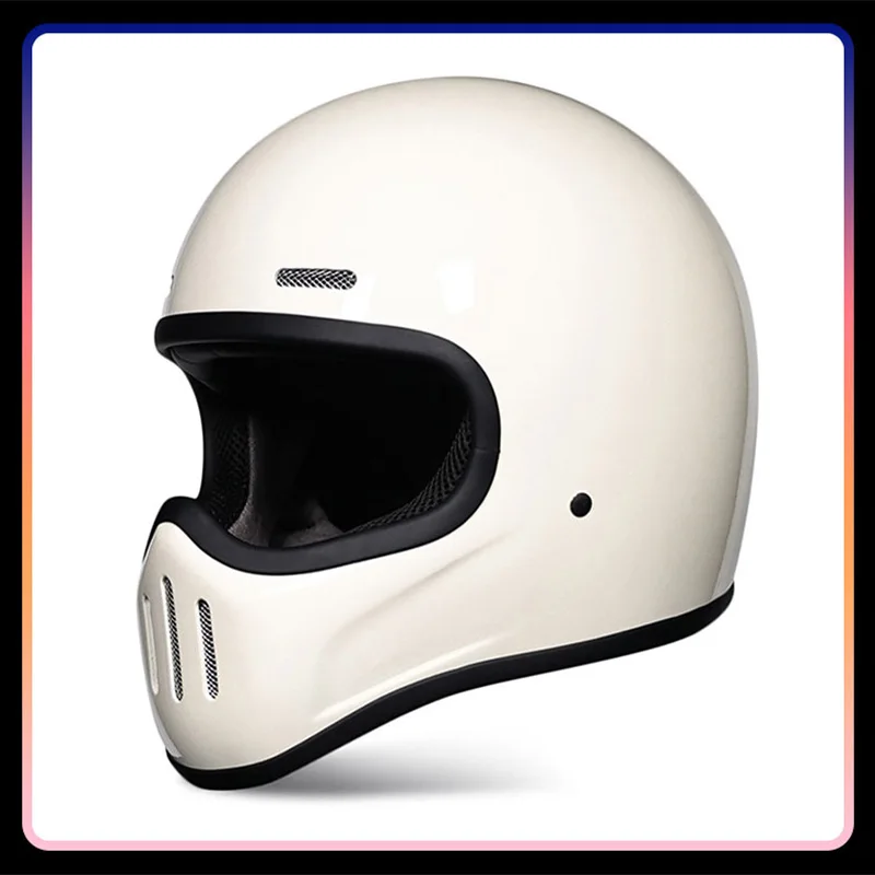 

Retro TT&COCASCOS Full Face Motorcycle Helmets Fiberglass Shell Vintage TT&CO Helmet Cafe Racer Scooter Japan Style DOT Approved