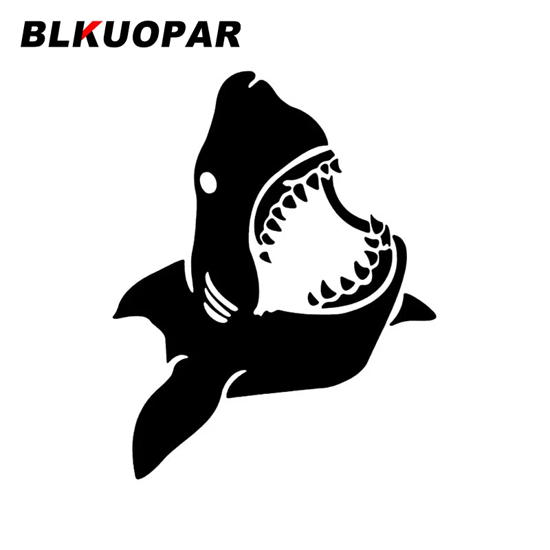 

BLKUOPAR Big Shark Fangs Mouth Sea Animal Fish Silhouette Car Stickers Scratch-Proof Decal Bumper Trunk Windows Car Accessories