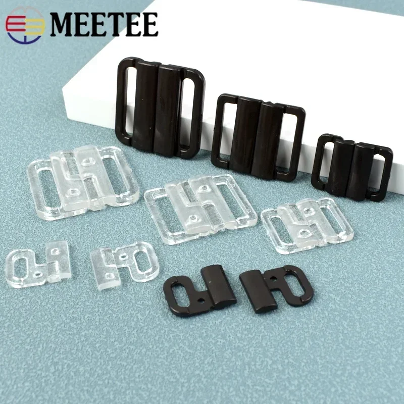 10/20Sets 10/15/20/25mm Plastic Buckle for Bra Bikini Underwear Resin Front Closure Clasp Snap Button DIY Sewing Accessories