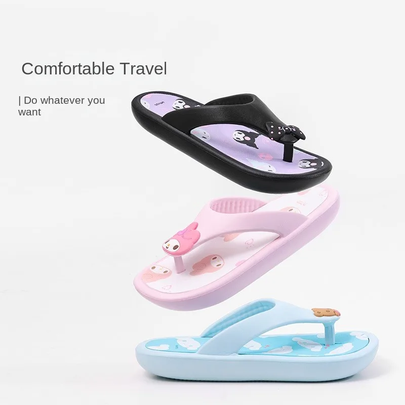 

MINISO/Miniso Sanrio Women's Flip Flops Kuromi My MelodyUltra-comfortable and comfortable for walking