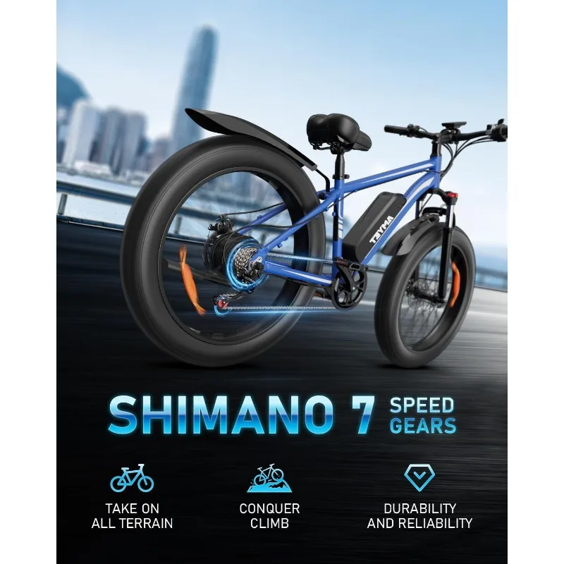 دراجة للبالغين الذروة 1500 واط دراجة كهربائية 48 فولت 15AH (720WH) بطارية دراجة كهربائية 26 "الدهون الإطارات الجبلية 28mph 7 S