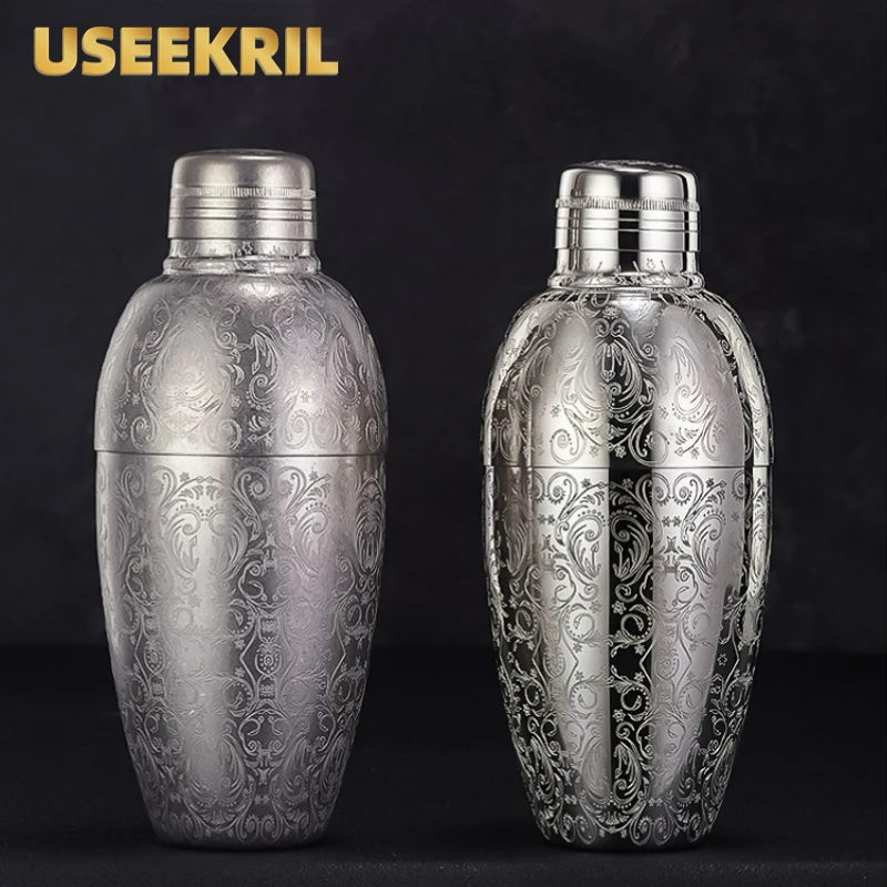 

Engraving Vintage Bar Cocktail Shaker Stainless Steel Cocktail Boston Shaker Bartender Tools Bar Tools For Home And Bar