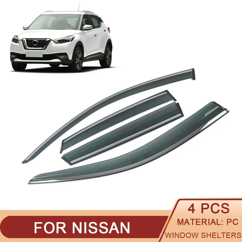 For NISSAN KICKS Livina Murano Navara Terra MAXIMA Car Window Sun Rain Shade Visors Shield Shelter Protector Cover Frame Sticker