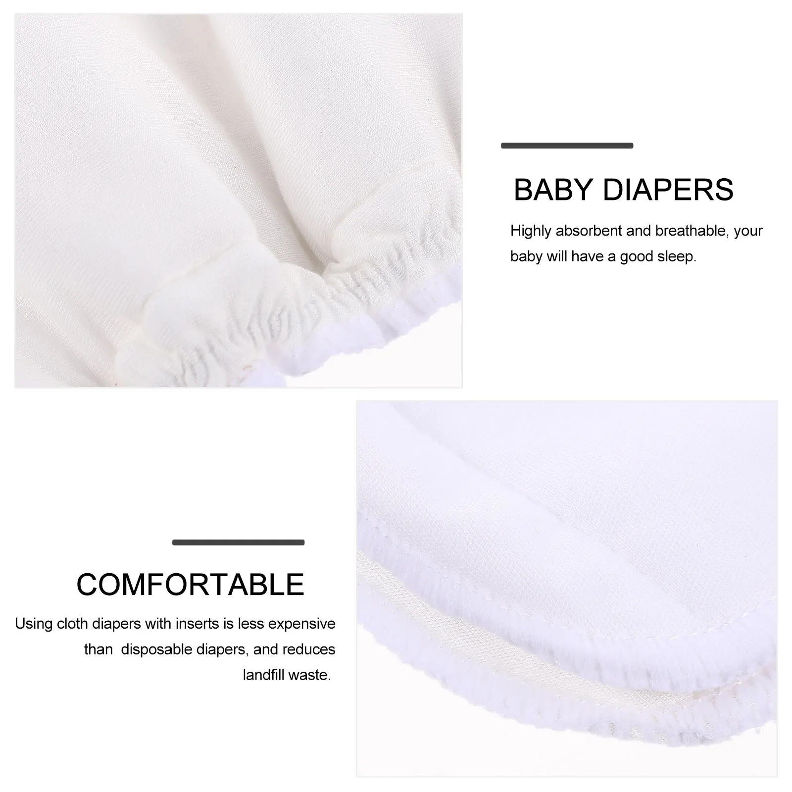 6 قطعة حفاضات من ألياف الخيزران إدراج بطانات قابلة لإعادة الاستخدام لينة مريحة ماصة حفاضات الطفل القماش حفاضات ألياف الخيزران
