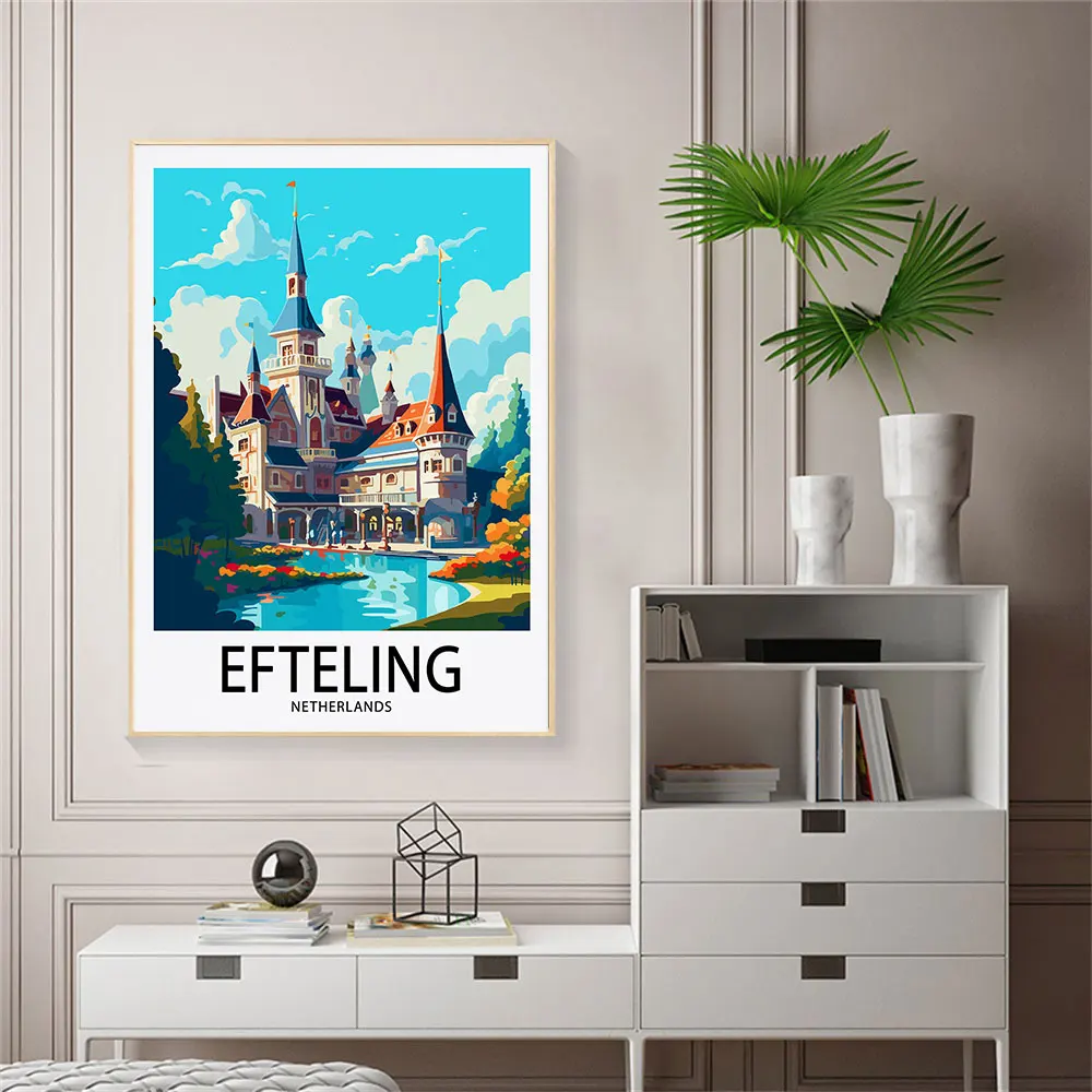 Efteling Netherland Travel Artwork Poster Print City Landscape Wall Art Pictures Canvas Painting for Living Room Home Decoration