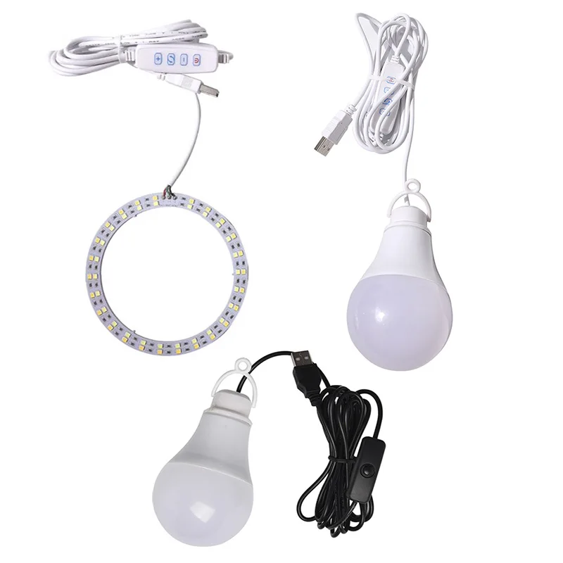 DC 5V LED Dimmer USB Port Power Supply Line Dimming Color-matching Extension Cable With ON OFF Switch Adapter For LED Light Bulb