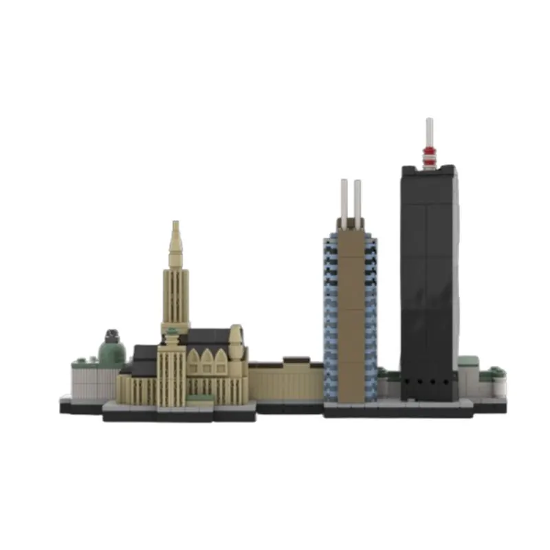 Spot MOC-189251 620 pçs arquitetura moderna diy pequenas partículas montagem blocos de construção puzzle brinquedo modelo presente conjunto ornamento