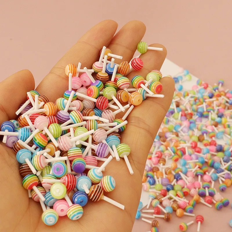 10pcs Dollhouse Candy Lollipop Random Color Miniature Food Scene Simulation Mini Model Supermarket Scene Ornaments Home Decor