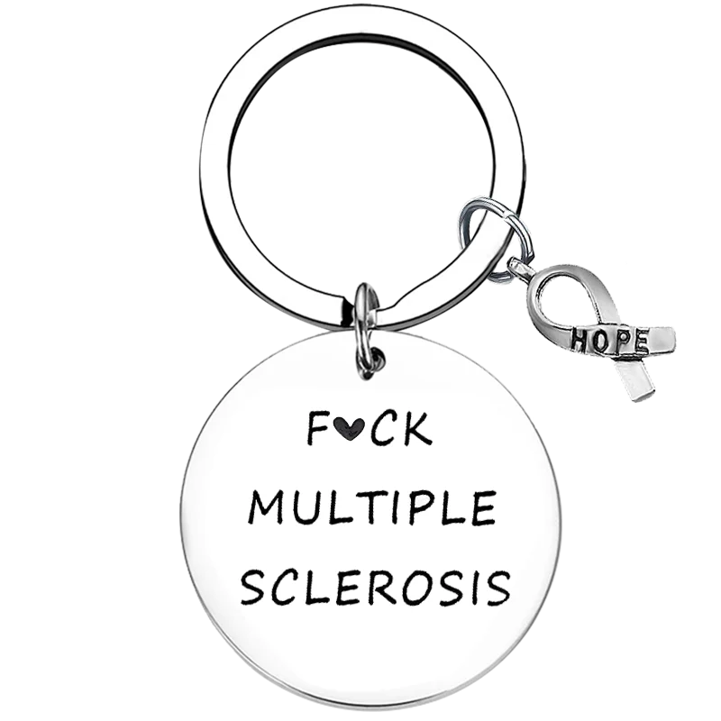 Multiple Sclerosis Awareness Gift Key Chain Ring MS Survivor Gift MS Awareness Gift keychains pendant Gift