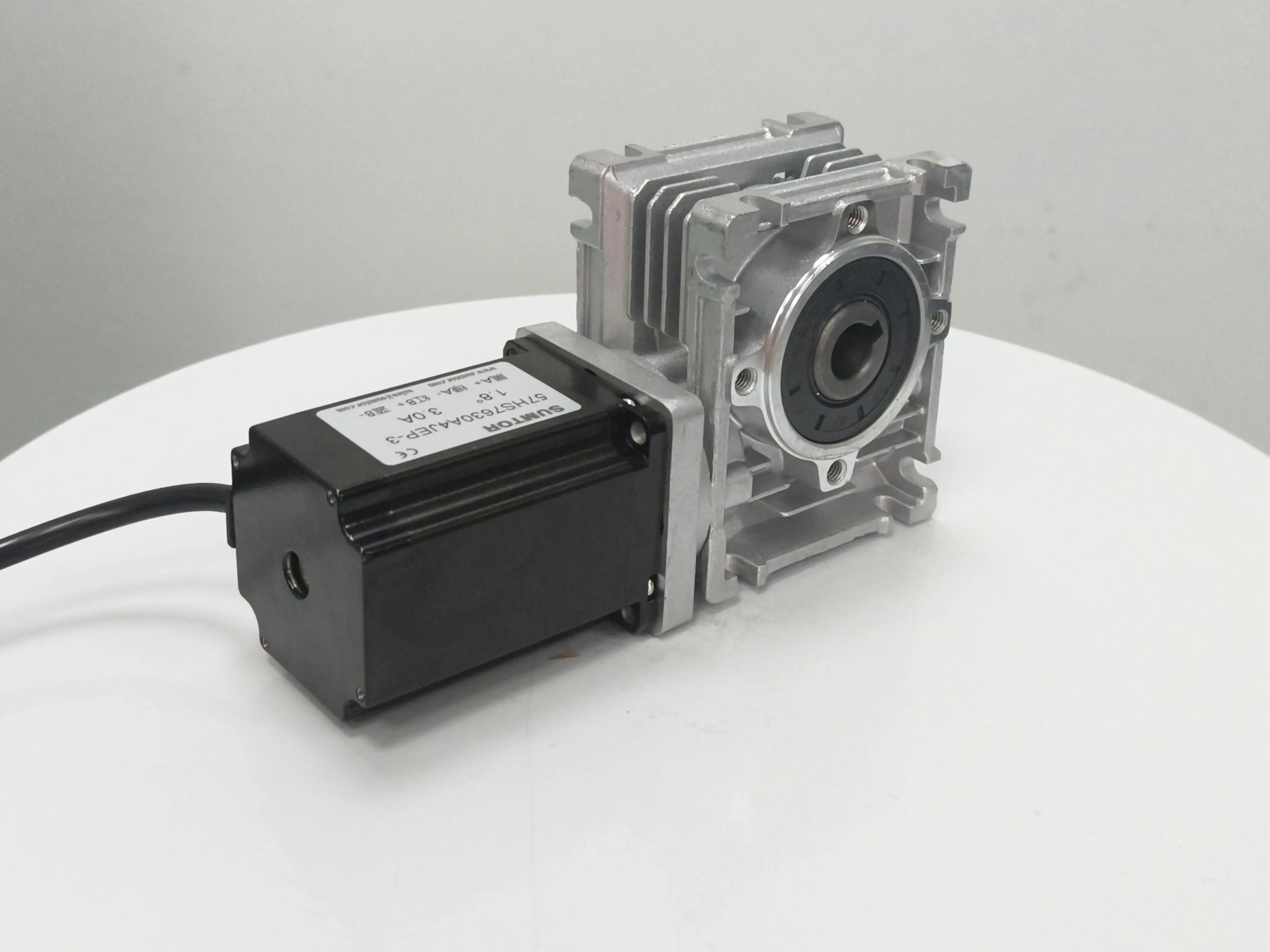 NEMA23 RV30 Worm Gear Stepper Motor 5:1-80:1 (250oz-in) Motor Length 76mm CE ROHS Nema 23 Gear Stepper Motor Worm Reducer