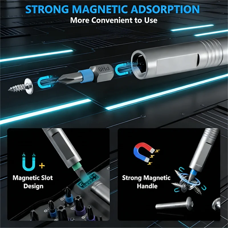 24 in 1 Magnetic Screwdriver Set Magnetic Compact and Portable Ratchet Screwdriver with Reversible High Torque Drive Handle