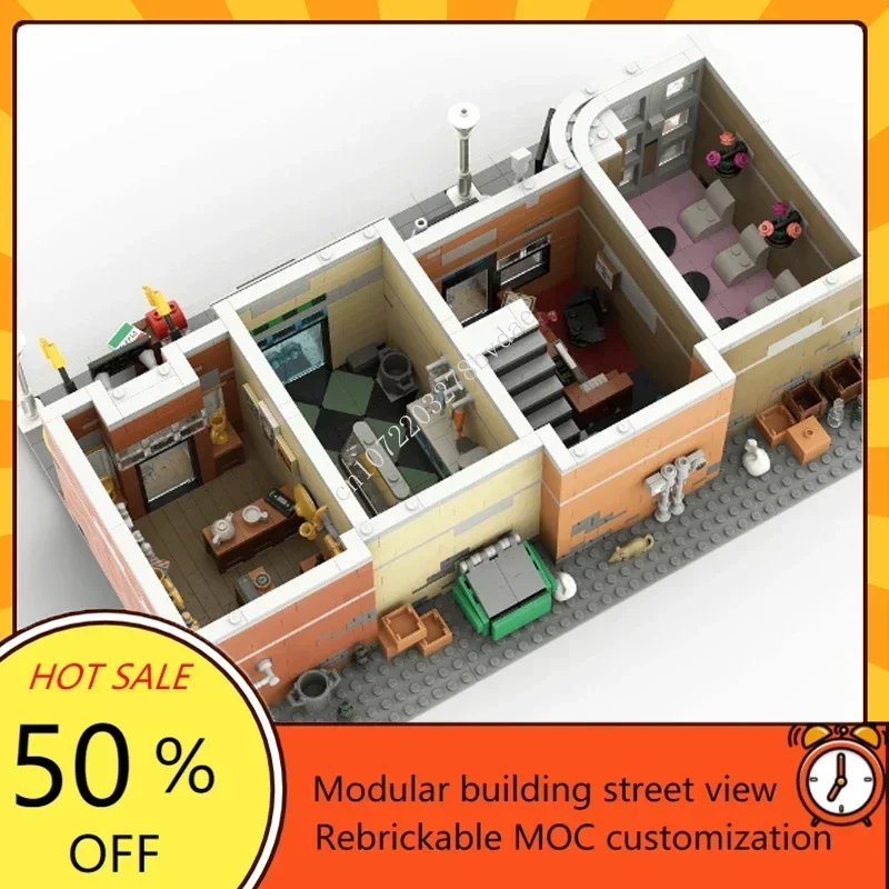 3858PCS Customized MOC Modular Apartments Street View Model Building Blocks Technology Bricks DIY Creative Assembly Toys Gifts