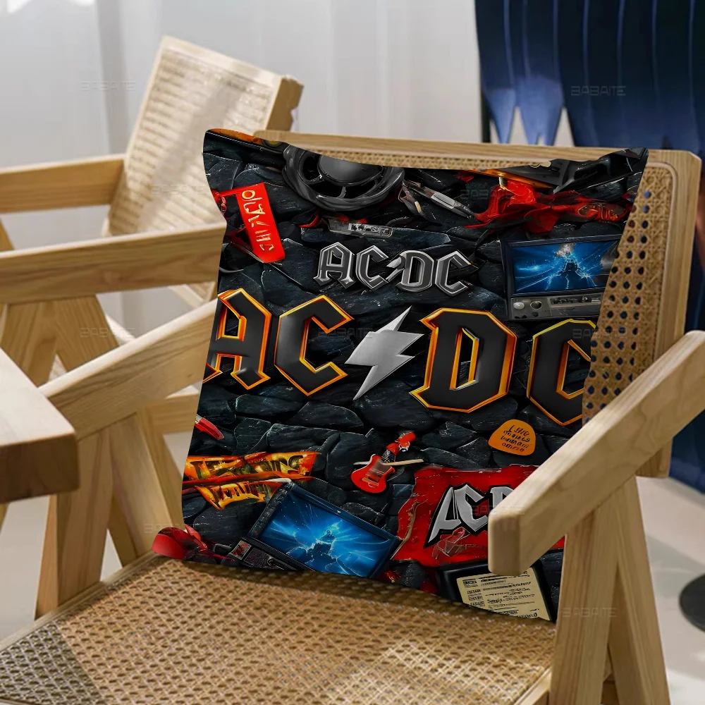 Rock Singer A-AC D-DC Band Cushion Cover Pillowcase Upholstery Sofa Throw Pillow Home Decor Pillowcas