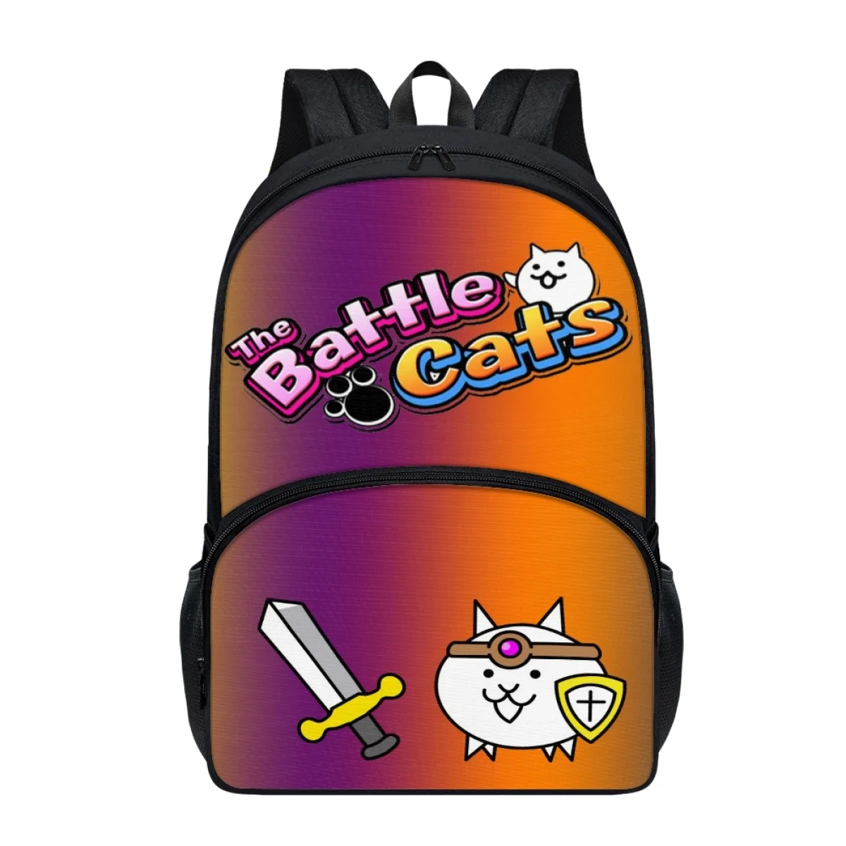 

FORUDESIGNS 17 Inch Student Book Bags Popular The Battle Cats Game Design School Backpack Handy Lightweight Rucksack Travel