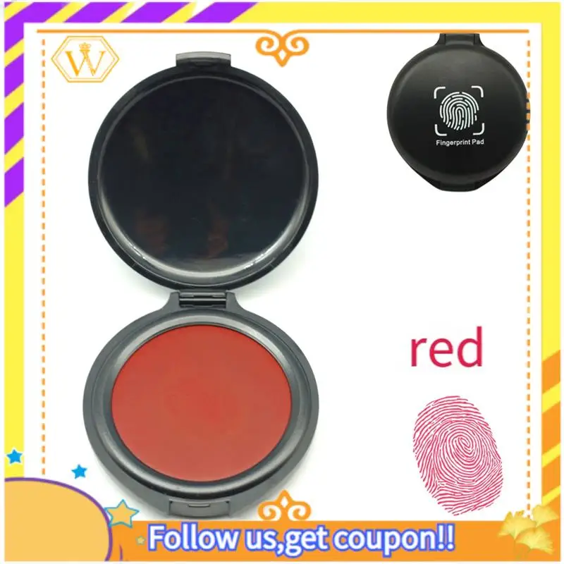 Latest-Fingerprint Ink Pad No-Wash Quick-Drying Portable Quick-Drying Ink Pad Red 1 Piece Plastic