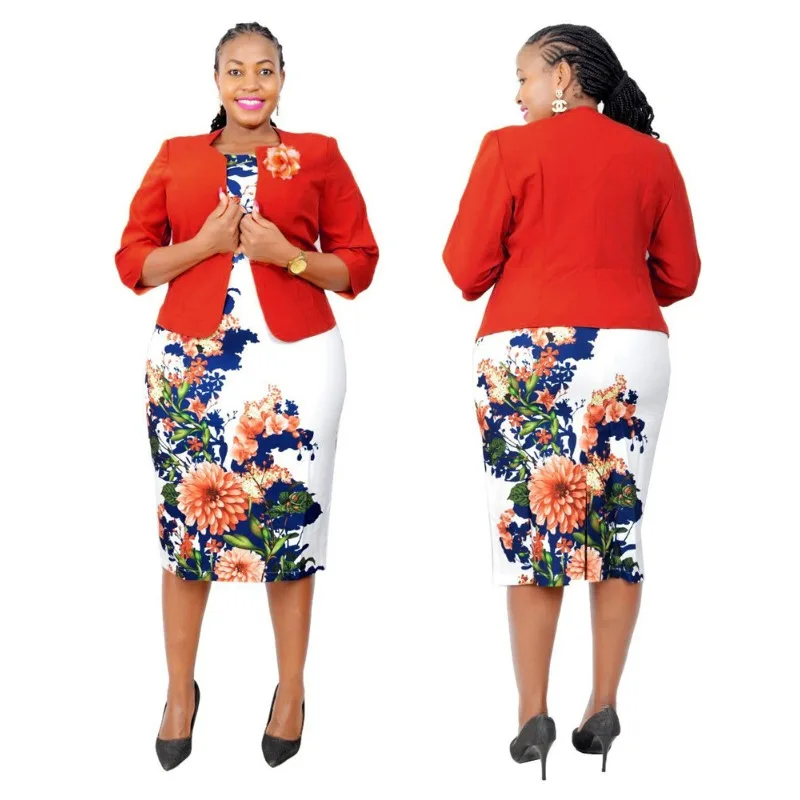 

African Clothes 2XL Christmas African Dresses for Women Fall Winter Clothing Femme 2025 Coat + Print Bondycon Dress