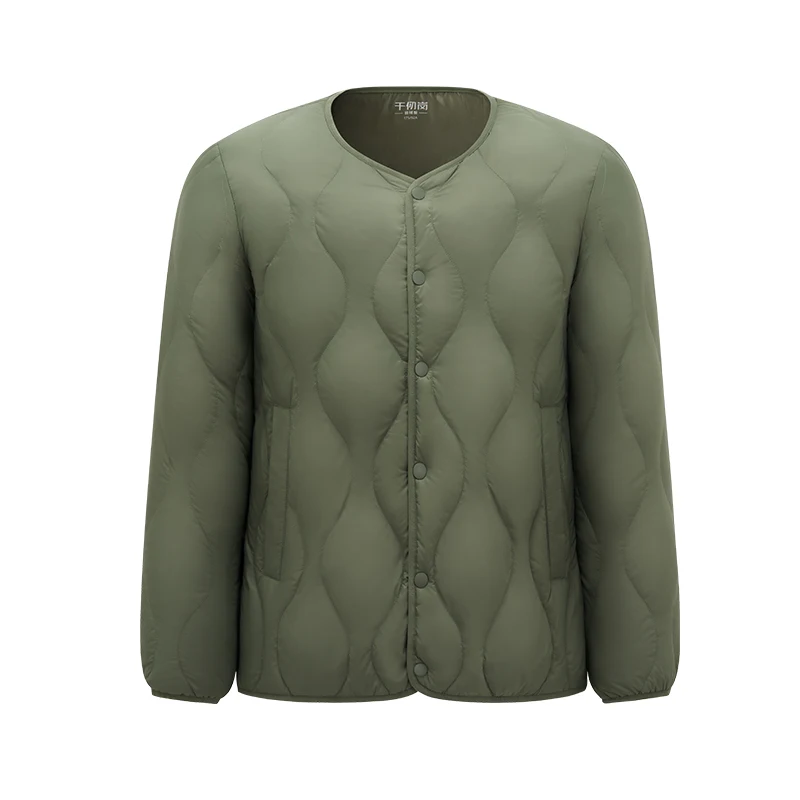 

Chericom Men's Lightweight Down Jacket Round Neck Buttoned Inner Layer Warm Down Jacket New Layering Versatile Clothing Y309958N