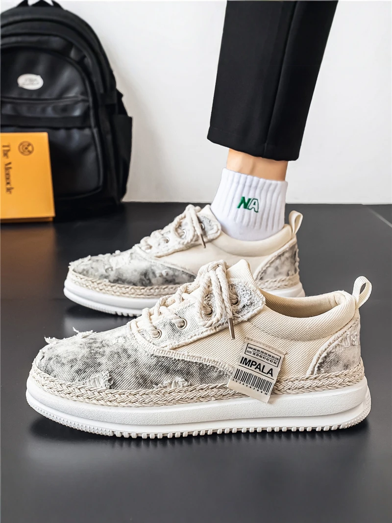 

Casual Canvas Shoes for Men Summer Trendy All-Match Thick Bottom Youth Leisure Sports Korean Version Trendy Shoes