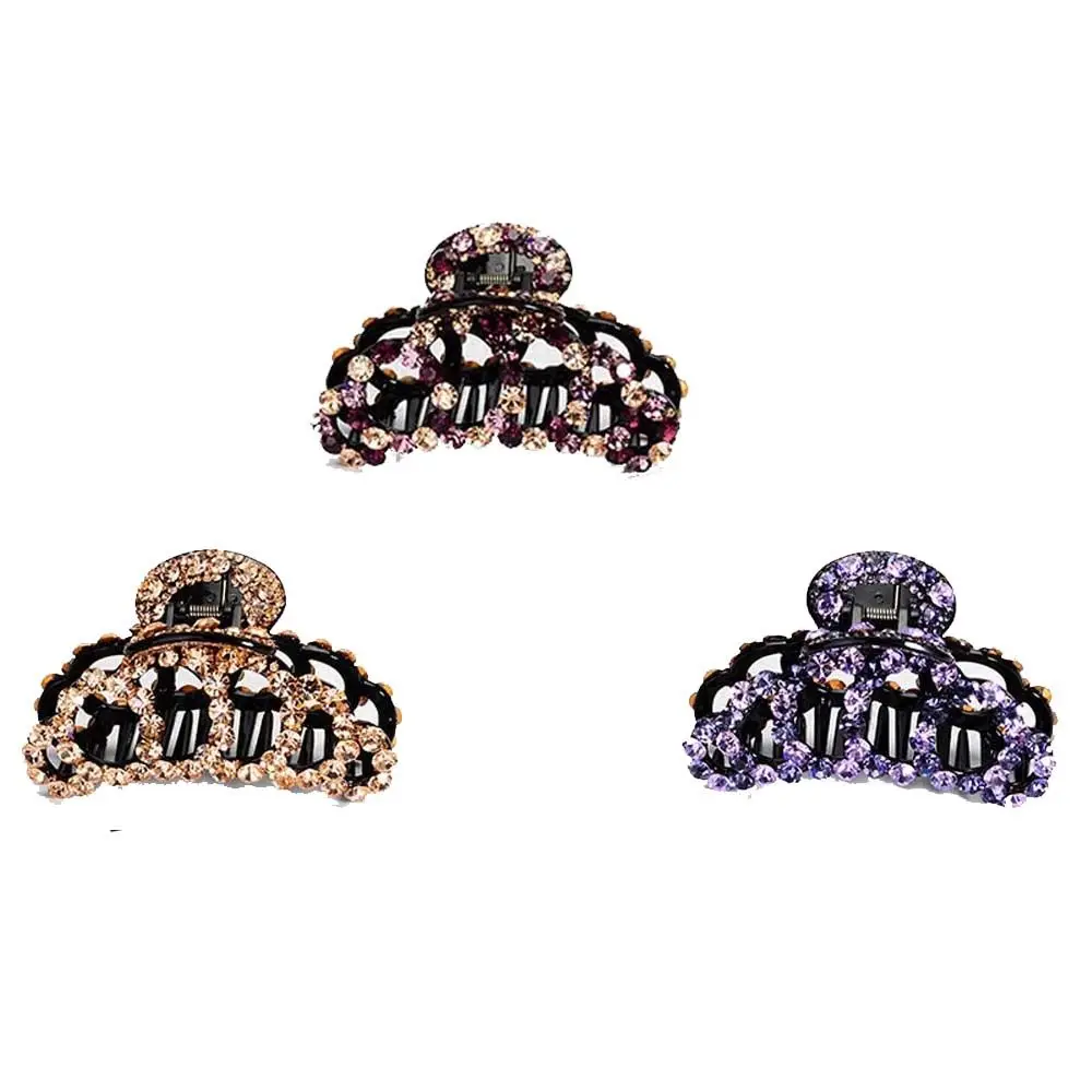 Elegant Fashion New Acrylic Women Crystal Rhinestone Hair Clips Hair Claws Banana Grips Crab Clamp