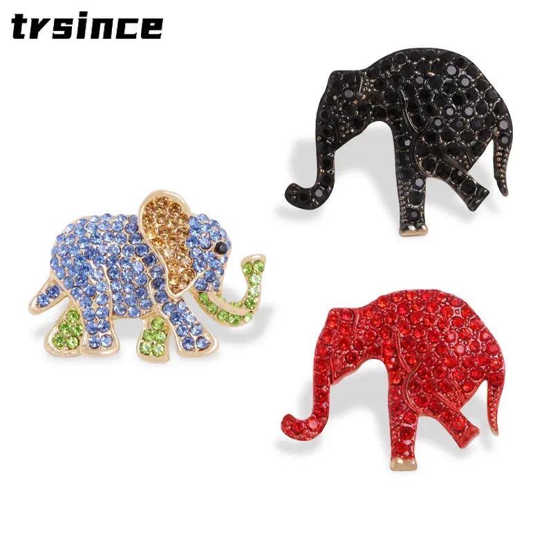 Creative Full Rhinestone Luxury Elephant Brooches Cute Pins for Women Men Fashion Exquisite Jewelry Clothing Coat Brooch Gift