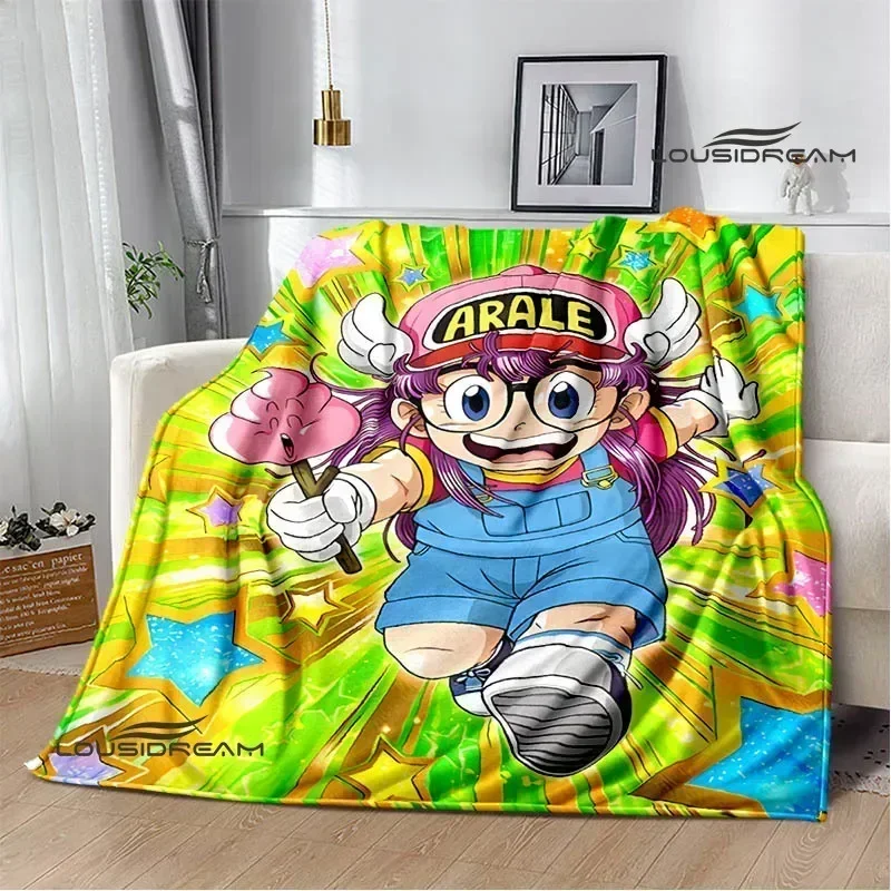 Mantas con estampado de dibujos animados de Doctor Slump, manta cálida con borde, manta suave y cómoda, mantas para picnic, forros para cama, regalo de cumpleaños