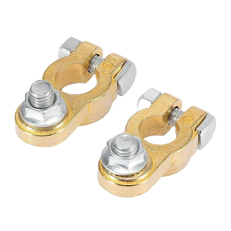 2Pcs Car Battery Terminal Wire Cable Clamp Top Quick Post Terminal Positive & Negative Electric Connector Clamps CP-0363-01