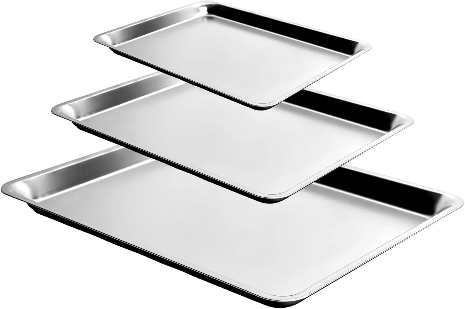 

Набор из 3-х форм для выпечки, нержавеющая сталь 304, глубина 1 дюйм, выдерживают в духовке до 450°F. ° F, Устойчивый к коррозии, легко моется, можно складывать