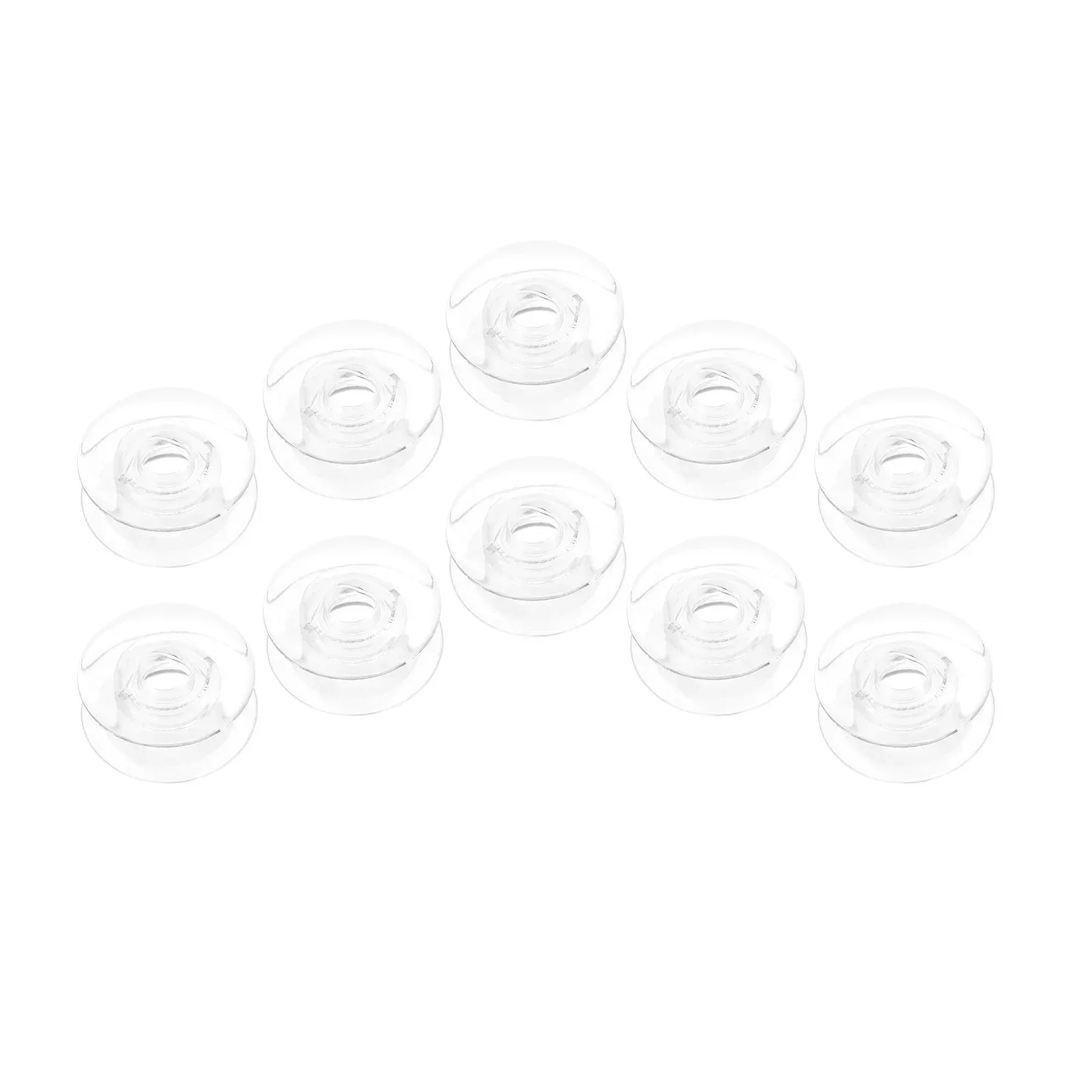 10Pcs Clear Plastic Sewing Machine Concave Bobbins 4120975-45 for Husqvarna Viking #1+ 1200 1250 1100 1070 1090 1140 White 9800