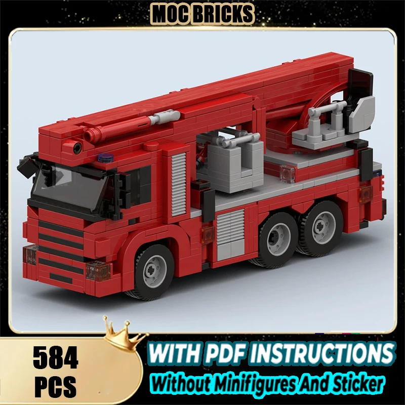 

Moc Building Blocks Breda Fire Aerial Platform Technology Modular Bricks Model Gifts Christmas Toys DIY Sets Assembly！