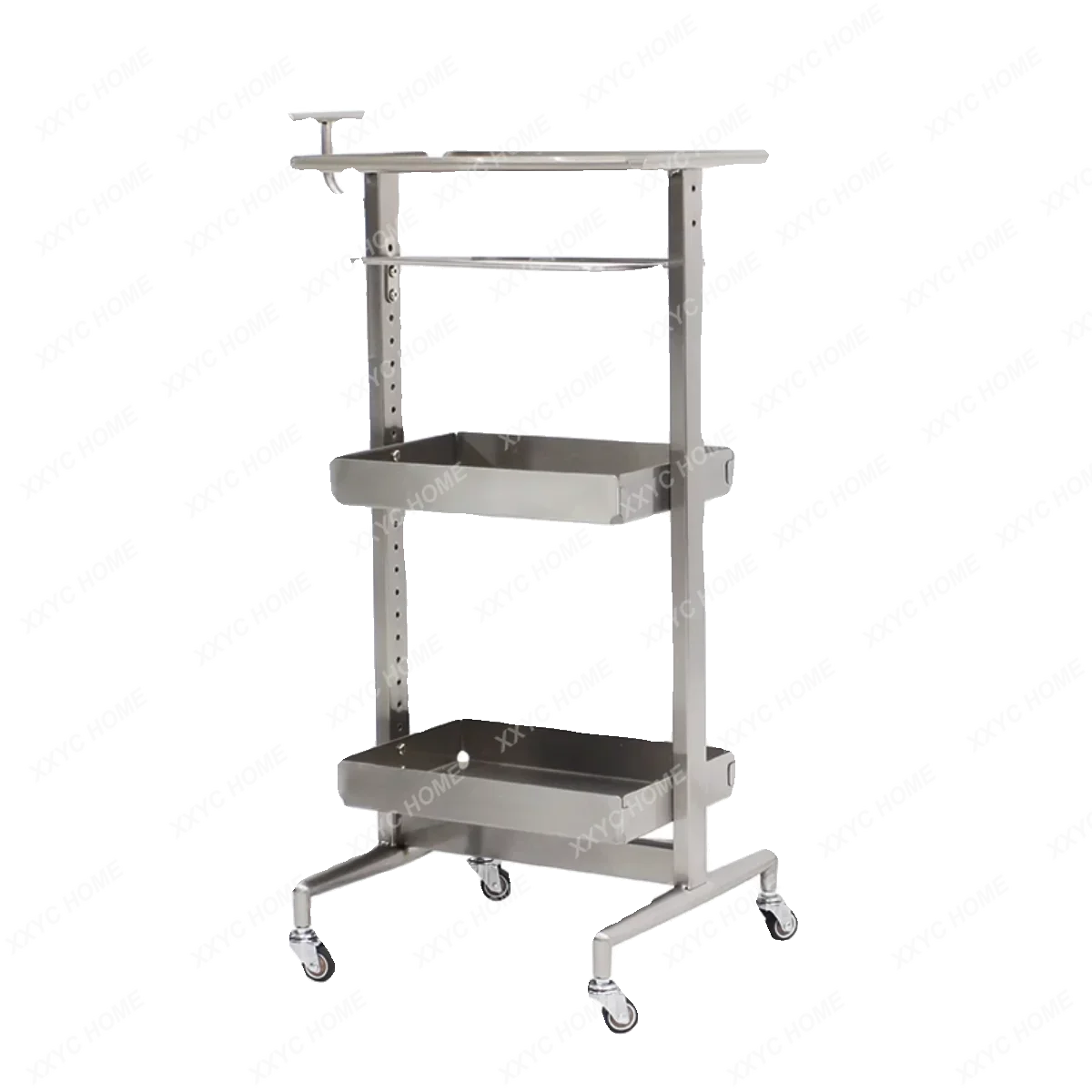 A  Hair Salon Japanese Tool Cart Barber Shop Stainless Steel Simple Perm and Dyeing Tool Cart