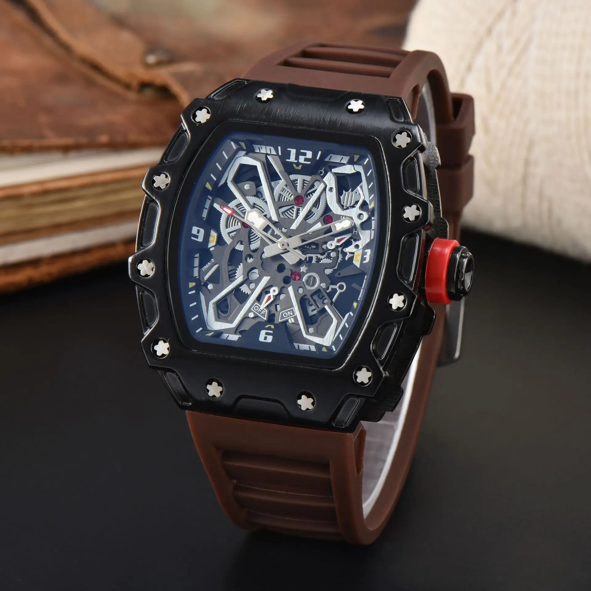 Cross-border new Richard special-shaped quartz watch large dial fashion business watch men\'s quartz watch spot wholesale