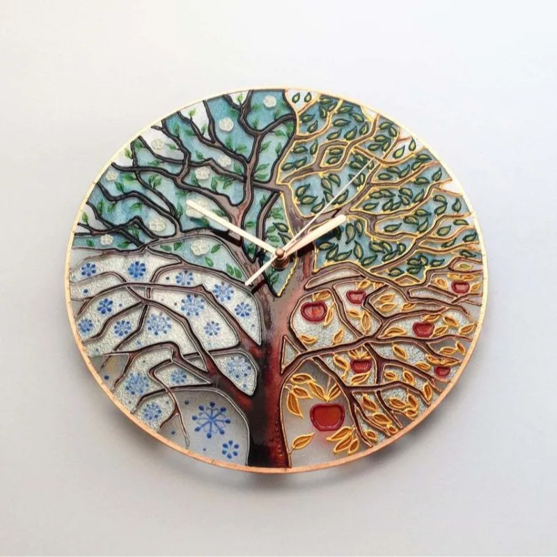 

Independent Station New Retro Wall Four Seasons Tree of Life Wall Home Living Room Decoration Clock