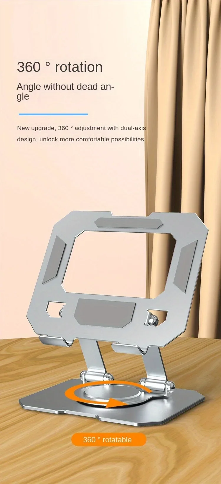 360 ° Drehbarer Tablet-Ständer, verstellbarer, faltbarer Desktop-Ständer, kompatibel mit 4 – Detail 1