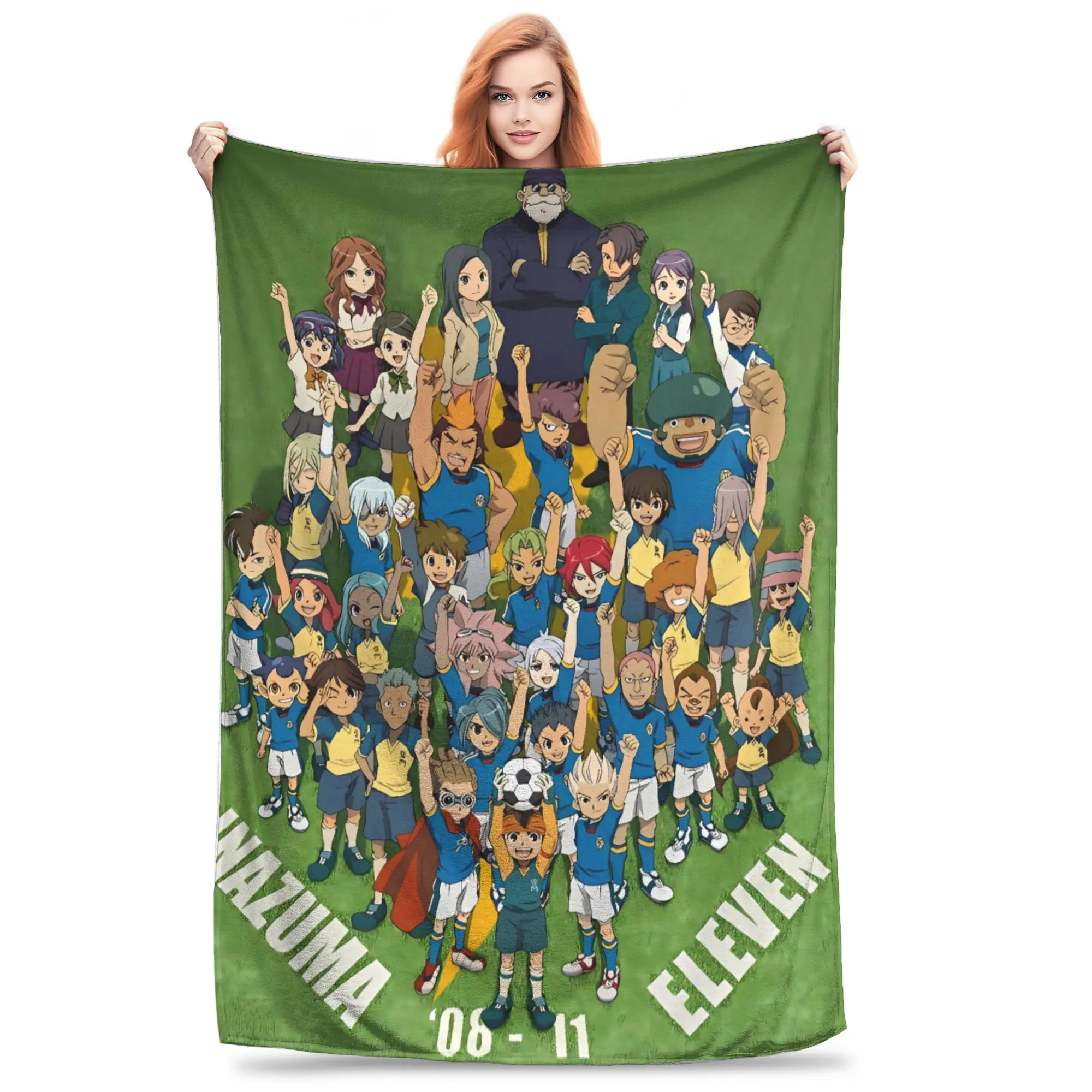 Inazuma Eleven Axel Blaz gouenji  Bedding Throws  Flannel Bedspread For Outdoor Graphic Sofa Bed Cover