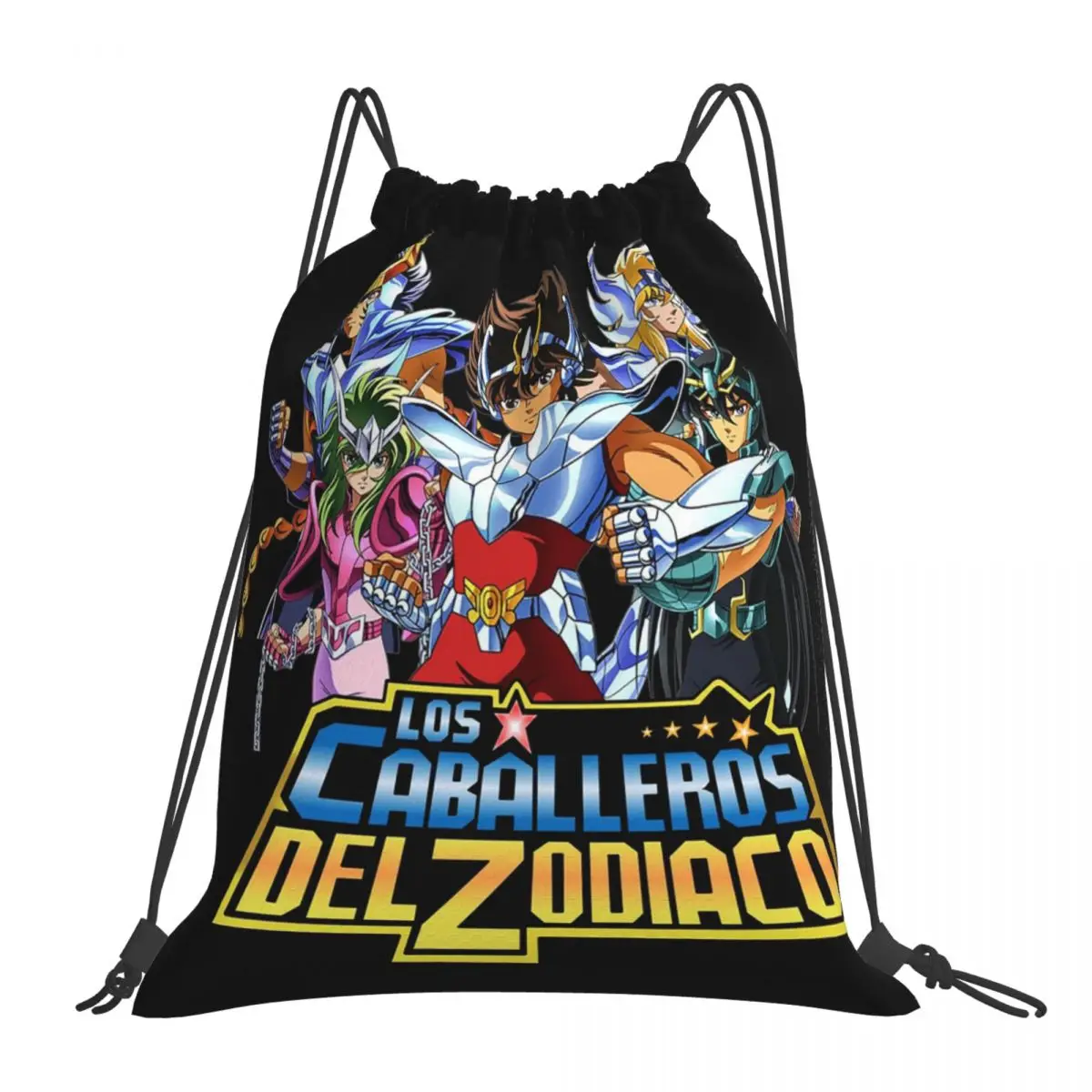

Knights Of The Zodiac Saint Seiya Backpacks Drawstring Bags Drawstring Bundle Pocket Storage Bag Book Bags For Travel School