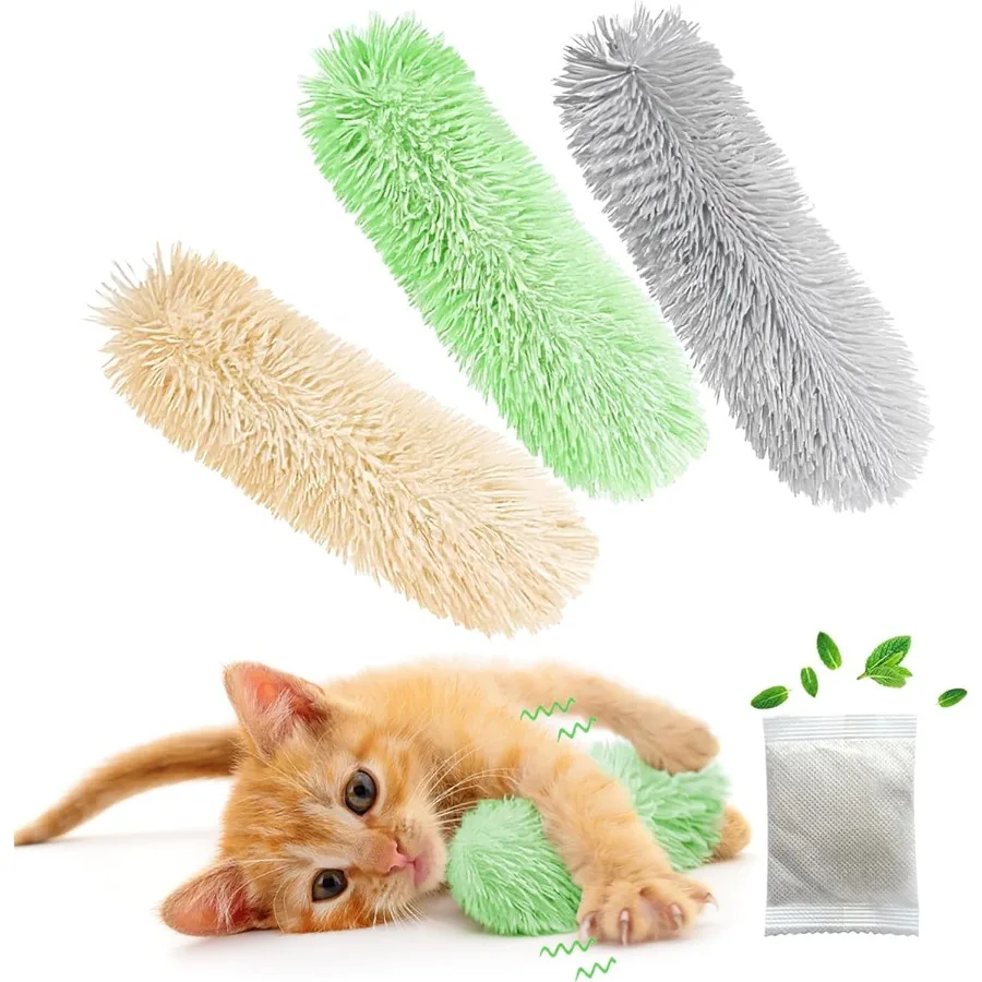 

3 шт. интерактивные игрушки для кошек, подушки для кошек, мягкие и прочные мятые звуковые игрушки из кошачьей мяты для домашних кошек, игрушки для котят, упражнения