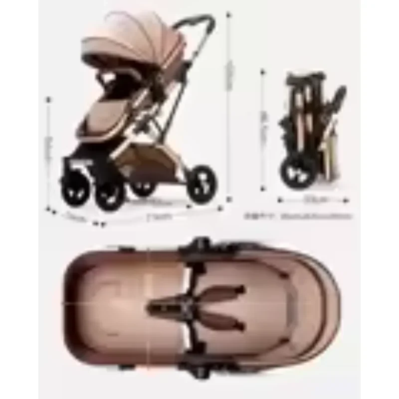 Automatischer faltbarer Kinderwagen, Kinderwagen für Reisen, mit Handtasche