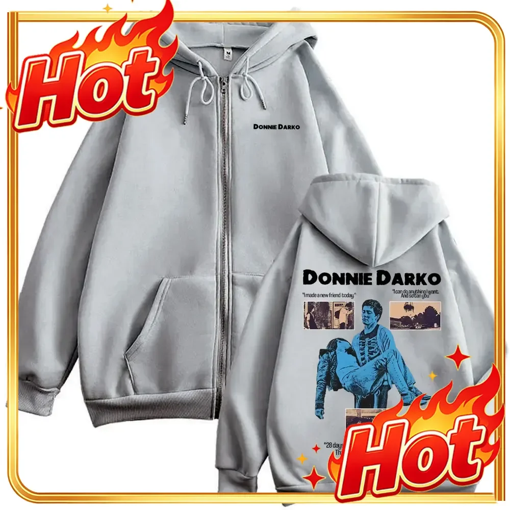 Movie Donnie Darko That Is When The World Will End Zipper Hoodie Men Women Casual Vintage Oversized Zip Up Jacket Sweatshirts