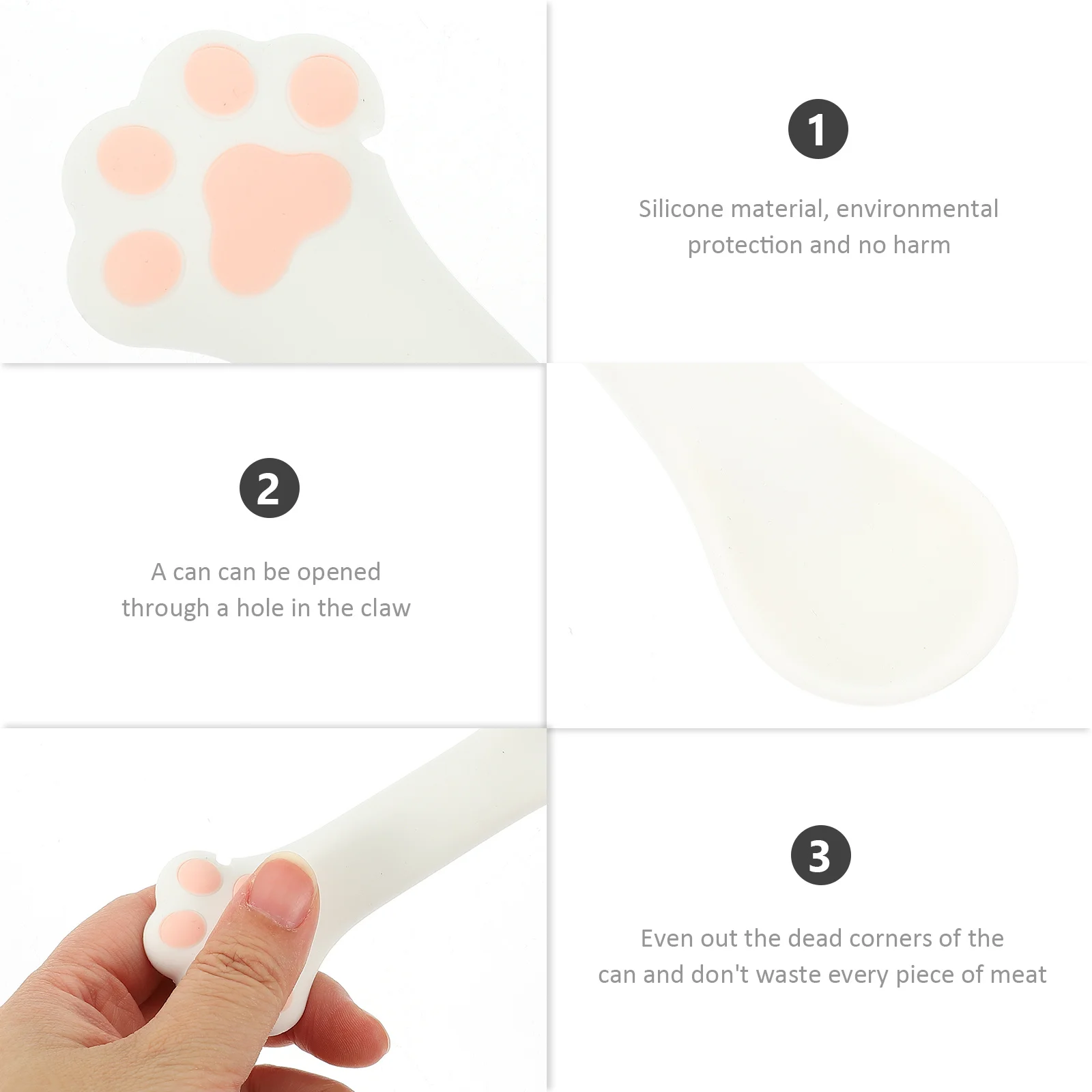 

Silicone Cat Food Spoon Manual Can Opener Multifunctional Pet Food Scoop Lid Lifter Easy Feeding Tool for Pets