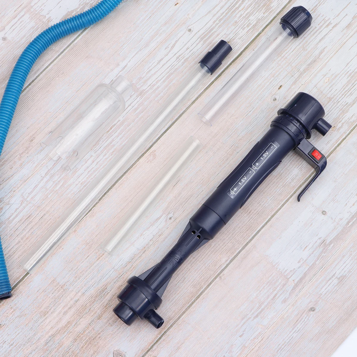 

Electric Water Changer Fish Tank Vacuum Gravel Filter Siphon Tool Dark Blue Telescopic Adjustable No Power Adapter